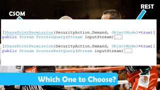 REST
CSOM




       Which One to Choose?
 