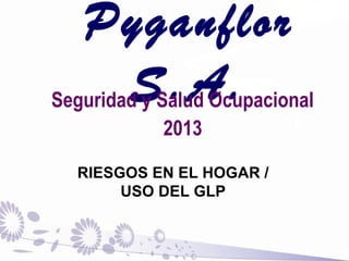 Pyganflor
S.A.Seguridad y Salud Ocupacional
2013
RIESGOS EN EL HOGAR /
USO DEL GLP
 