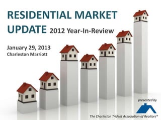 RESIDENTIAL MARKET
UPDATE 2012 Year-In-Review
January 29, 2013
Charleston Marriott




                                                       presented by



                      The Charleston Trident Association of Realtors®
 