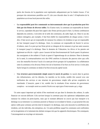 5
partie des besoins de la population sont représentés adéquatement par les leaders locaux. C’est
pourquoi des mécanismes ...