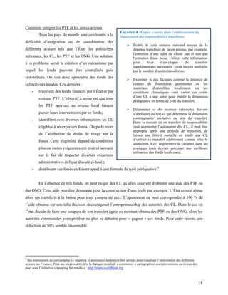 18
Comment intégrer les PTF et les autres acteurs
Tous les pays du monde sont confrontés à la
difficulté d’intégration ou ...