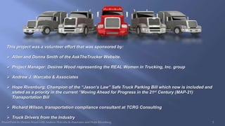 Jason Rivenburg 2013 Jason's Law Safe Truck Parking and Focus Group Presentation | PPTX