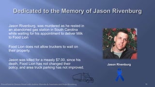 Jason Rivenburg 2013 Jason's Law Safe Truck Parking and Focus Group Presentation | PPTX