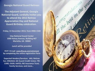 2013 Retiree Appreciation Day and National Guard Birthday Celebration