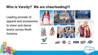Who is Varsity? We are cheerleading!!!
Leading provider of
apparel and accessories
to cheer and dance
teams across North
America

 