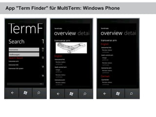App "Term Finder" für MultiTerm: Windows Phone
 