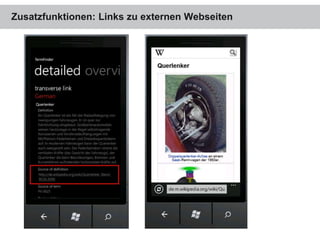 Zusatzfunktionen: Links zu externen Webseiten
 