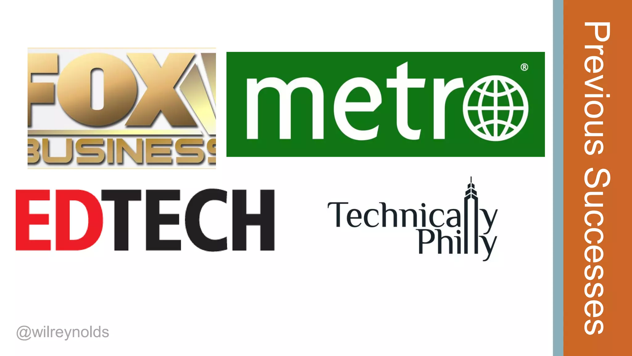 Previous Successes

@wilreynolds

 