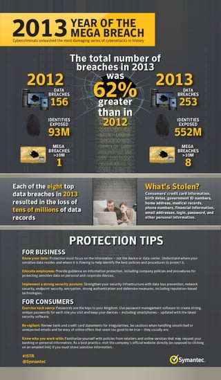 2013 sets data breach record - Infographic
