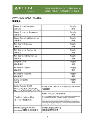 2013 Delta Cargo Shanghai Golf Tournament booklet
