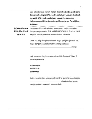 Skrip Pengacaraan Majlis Anugerah Cemerlang 2015