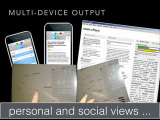 M U LT I - D E V I C E O U T P U T

personal and social views ...

 