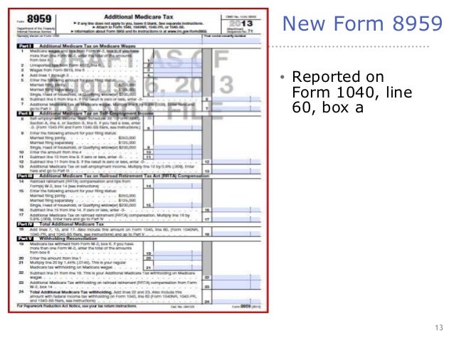 important tax law changes for ty13 what is form 8959