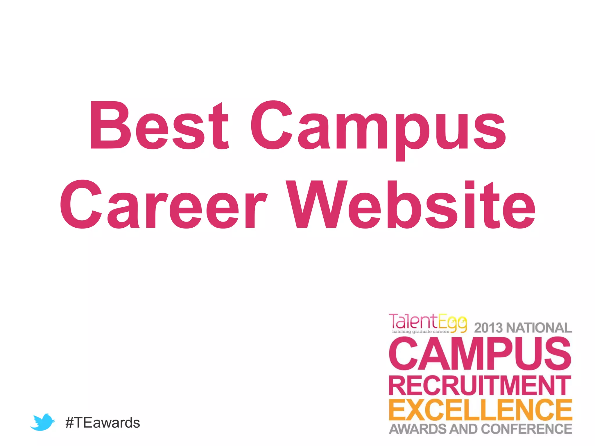 #TEawards
Best Campus
Career Website
 