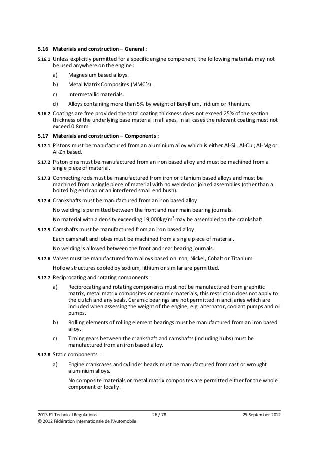 2013 Technical Regulations
