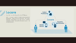 看家 / Locare是⼀一個幫助⼦子⼥女照顧年⻑⾧長者的遠端居家照
護裝置服務。根據年⻑⾧長者使⽤用⼿手機的習慣，建⽴立完整記
錄資料庫，透過巨量資料（big data）的分析，可提供使
⽤用者健康狀況預測，即時提供可參考的警⽰示給家⼈人，預
防危險與疾病發⽣生。
 