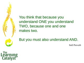 You think that because you
understand ONE you understand
TWO, because one and one
makes two.
But you must also understand ...