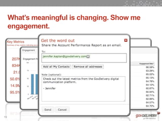 What’s meaningful is changing. Show me
     engagement.

       What’s meaningful is changing.

       Show me engagement.




19
 