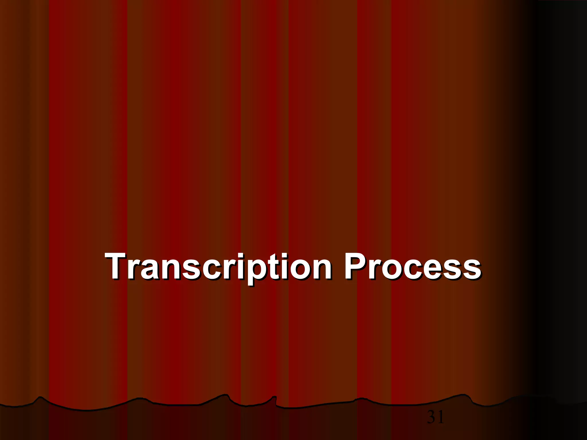 31
Transcription ProcessTranscription Process
 