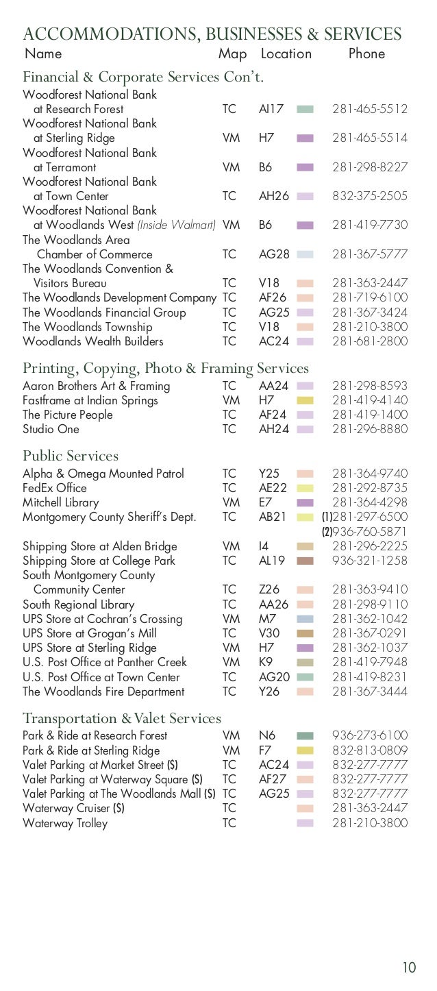 The Woodlands Visitors Visitor S Guide And Map