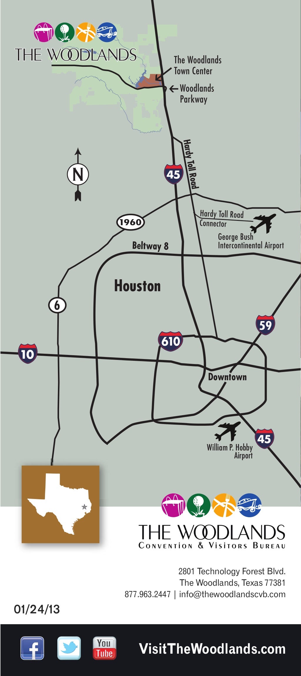 The Woodlands visitors Visitor's Guide and Map