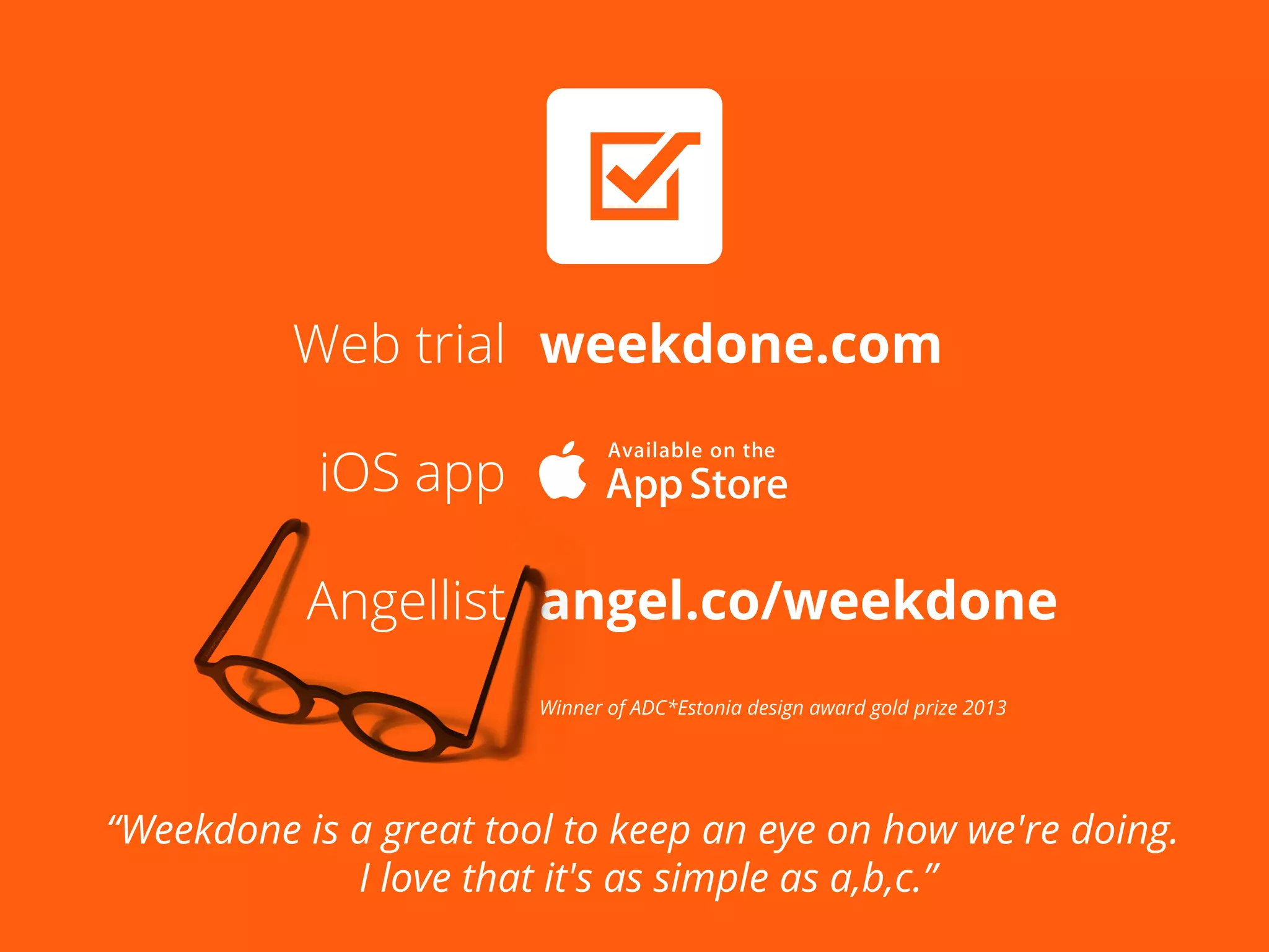 2013 Weekdone Slush startup competition winning pitch