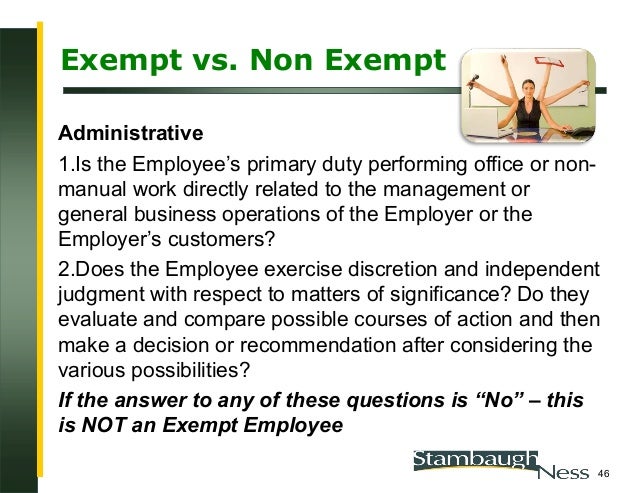 exempt or non exempt exempt or non exempt