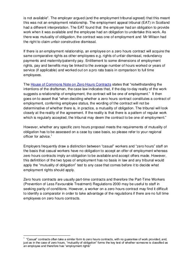 Zero Hours Contracts Factsheet (Unison)