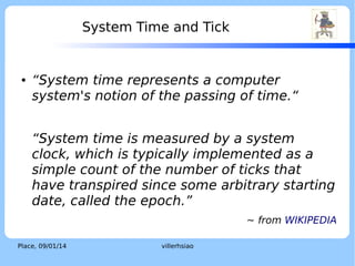 LOGO

Concept about Operating System Kernel
Time Subsystem

Place, 04/02/14

villerhsiao

 