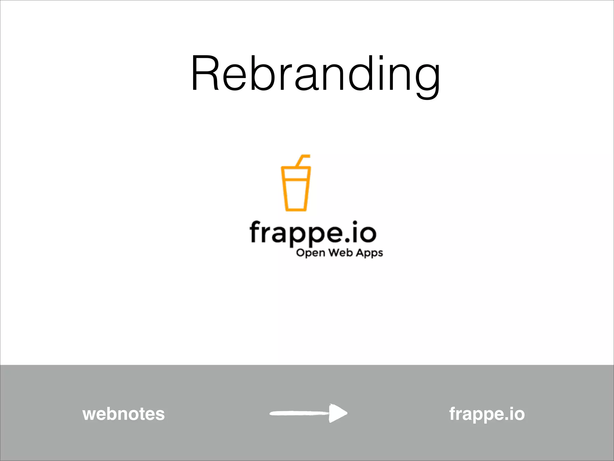Rebranding

webnotes

frappe.io

 
