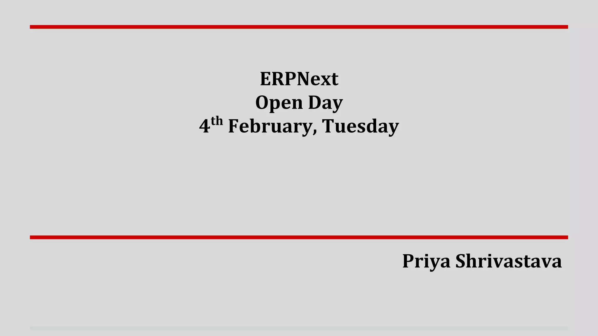 ERPNext Open Day - January 2014