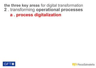 the three key areas for digital transformation

2 . transforming operational processes
a . process digitalization

 