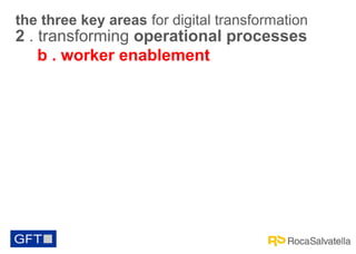 the three key areas for digital transformation

2 . transforming operational processes
b . worker enablement

 