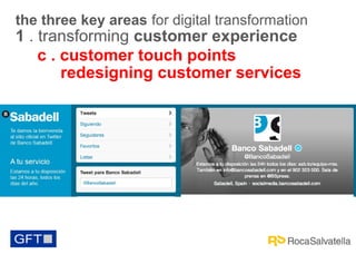 the three key areas for digital transformation

1 . transforming customer experience
c . customer touch points
redesigning...