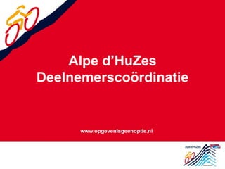 Alpe d’HuZes
Deelnemerscoördinatie

 