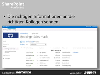Veranstalter:Goldpartner:
 Die richtigen Informationen an die
richtigen Kollegen senden
 