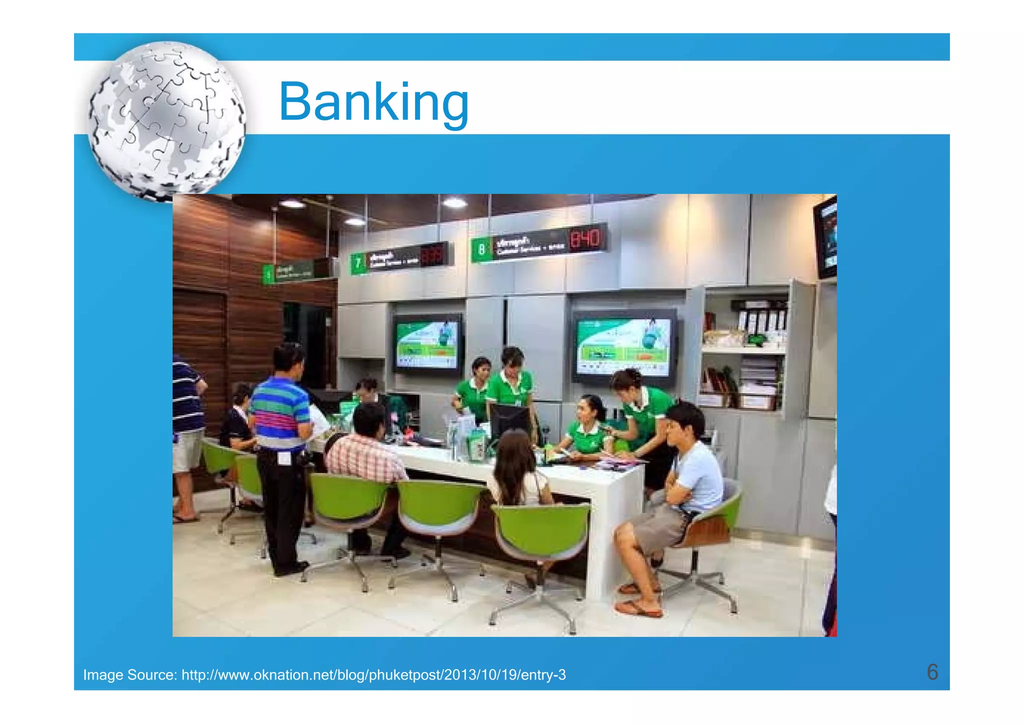 6Image Source: http://www.oknation.net/blog/phuketpost/2013/10/19/entry-3
Banking
 