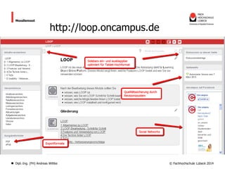 Moodlemoot

http://loop.oncampus.de

Dipl.-Ing. (FH) Andreas Wittke

© Fachhochschule Lübeck 2014

 