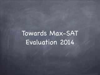 Introduction to Max-SAT and Max-SAT Evaluation