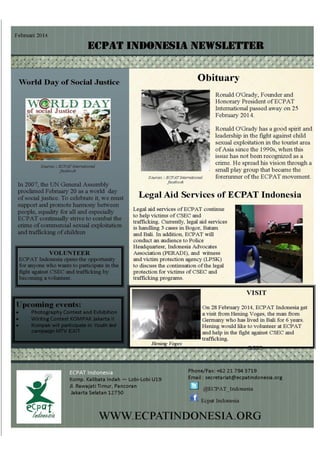 ECPAT Indonesia Newsletter February 2014