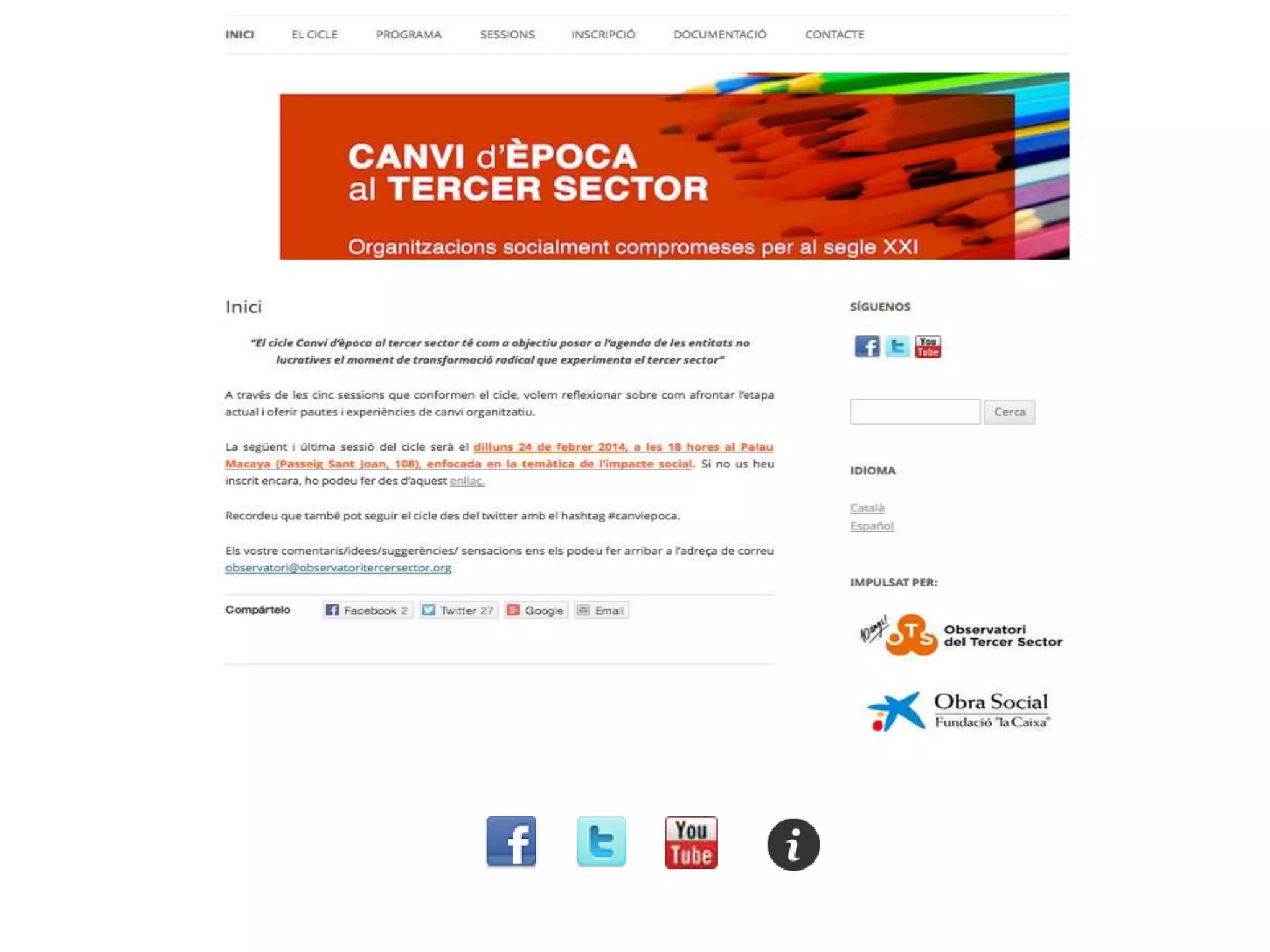 2014 02 Resum cicle de canvi d'època al tercer sector