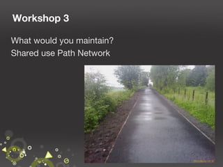 Workshop 3
What would you maintain?
Shared use Path Network

32

 