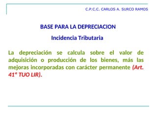 Principios y Normativas del Impuesto a la Renta de Tercera Categoría en ...