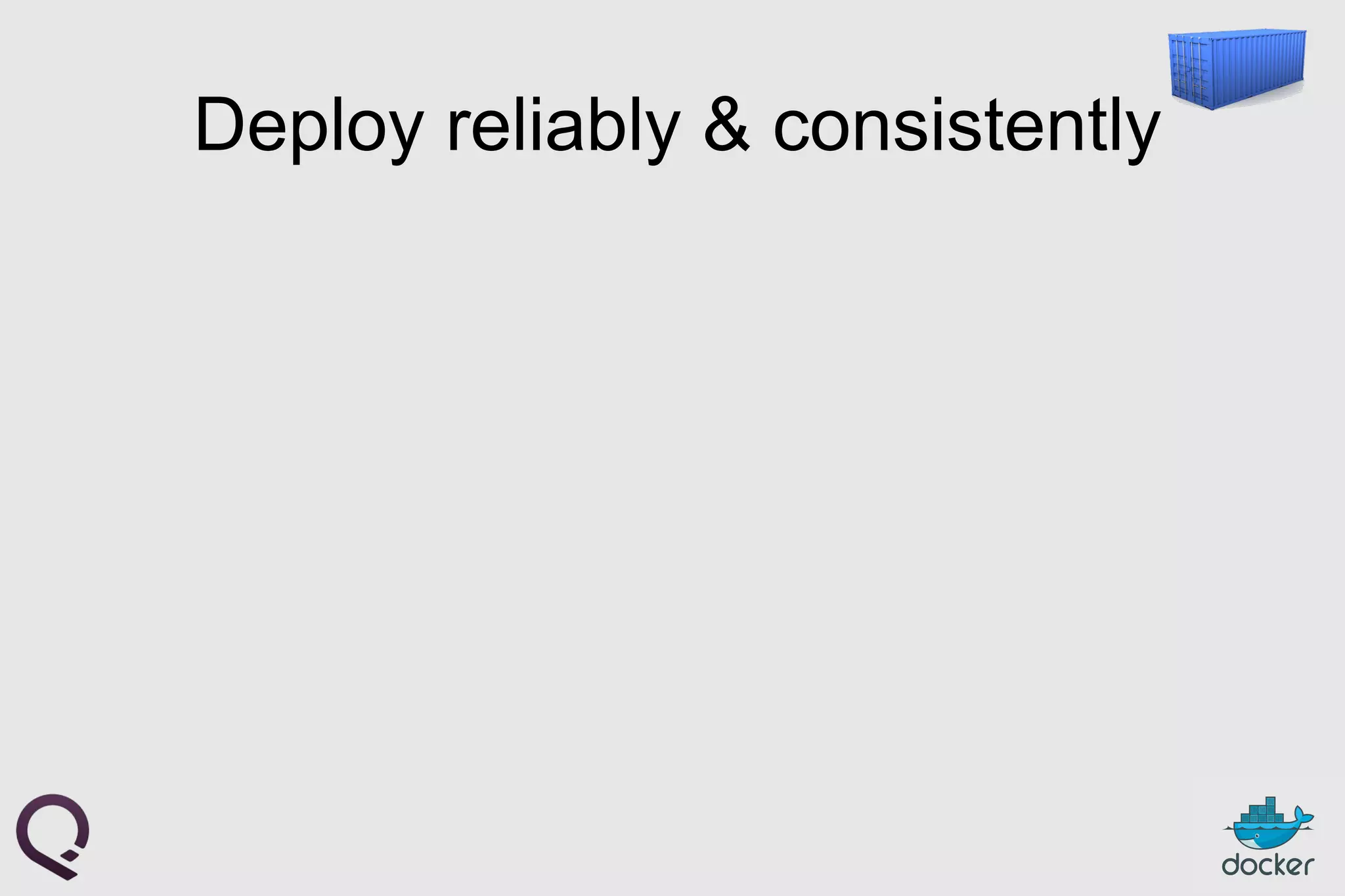 Deploy reliably & consistently
 