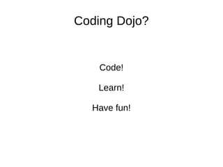 Python Coding Dojo - 2014-03-19 | PPT image.