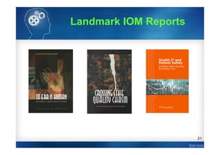 21
(IOM, 2001)(IOM, 2000) (IOM, 2011)
Landmark IOM Reports
 