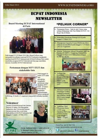ECPAT Indonesia Newsletter March 2014