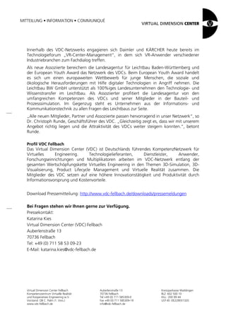 2014-03 PM: Virtual Dimension Center (VDC) Fellbach erweitert sein Netzwerk