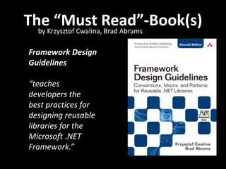 The Purpose of Formatting
• Team Rules – Consistency is King
• Vertical Openness Between Concepts
• Vertical Distance
• Horizontal Alignment
• Indentation
• Write Journey Style Code
 Resharper & StyleCop – “Code Cleanup”
* Kind of Chapter extract: Robert C. Martin –” Clean Code”, Parson Education, Inc. 2008
 