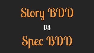 Story BDD
vs
Spec BDD
 